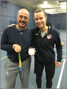 Coach Dave with Courtney Thompson